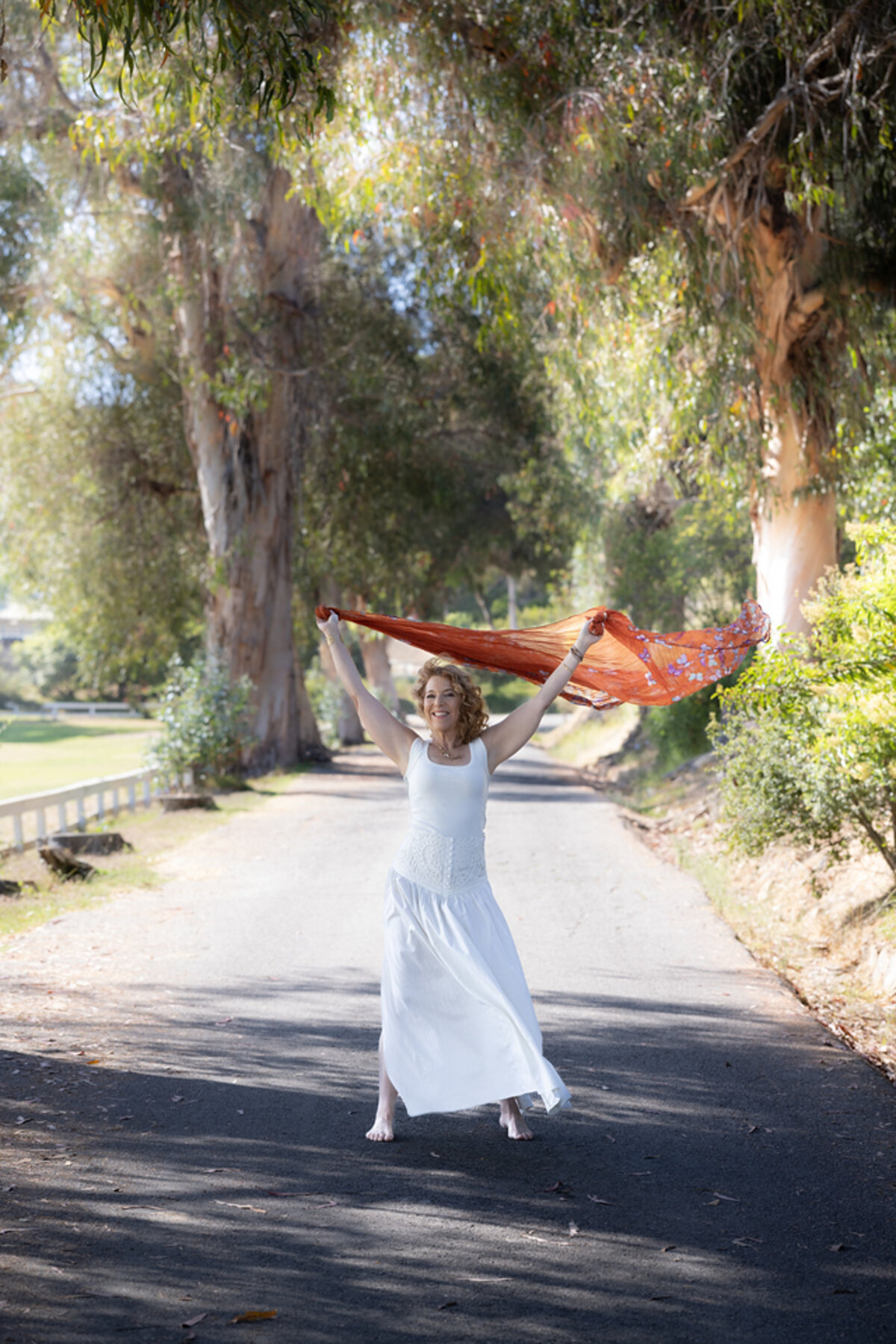 Tsilah Burman dancing freely outdoors